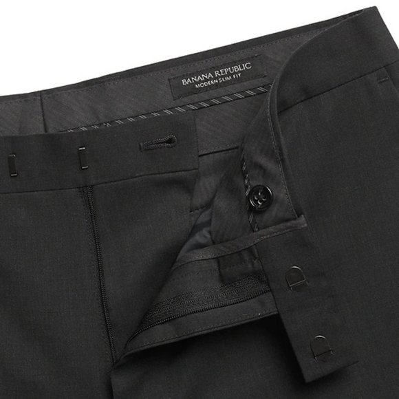 Banan Republic Standard Italian Wool Suit Pant size 36/34 Dark Charcoal - Picture 8 of 10